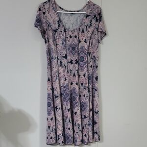 Elegant Paisley Print Dress